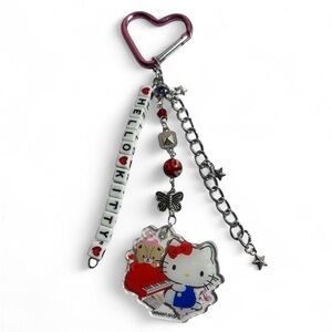 Handmade Hello Kitty Sanrio Heart Keychain/bag charm